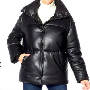 Aveo Les Filles Faux Leather Puffer